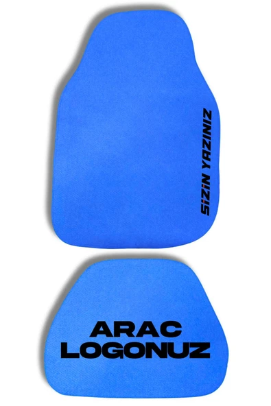 Kingstar Araba Oto Mavi Paspas Halı Seti 4 Parça İstediğiniz Yazı ve Logo - Her Araca Uygun