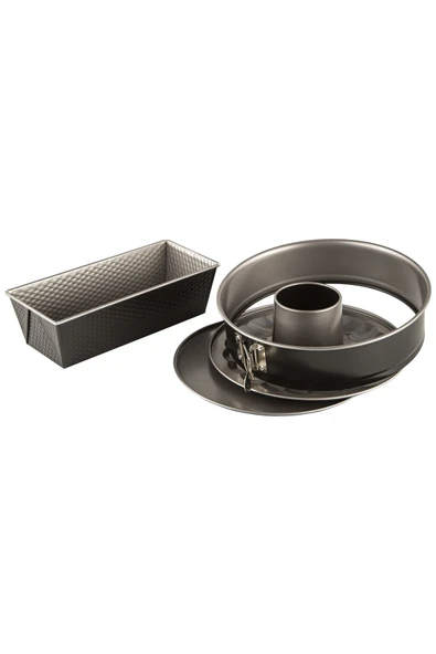 TEFAL  J174S2 EasyBake 3 Parça Kek Kalıbı Seti (Savarin / Dikdörtgen / Kelepçeli)