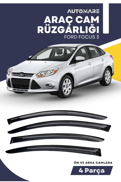 Kingstar FORD FOCUS 3  uyumlu oto camlara özel ölçü cam rüzgarlığı rüzgarlık