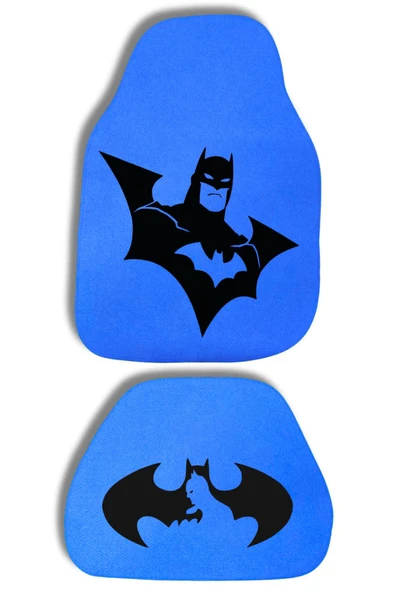 Kingstar Batman Logolu Mavi Oto Paspas Halı Seti 4 Parça - Her Araca Uygun
