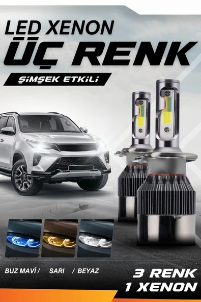 Kingstar H11 LED Xenon 3 Renk MAVİ, BEYAZ, SARI Şimşek Etkili LED Xenon