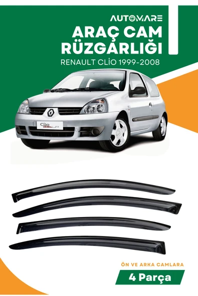 Kingstar RENAULT CLİO 1999-2008  uyumlu oto camlara özel ölçü cam rüzgarlığı rüzgarlık