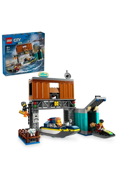 LEGO  ® City Polis Sürat Teknesi ve Hırsızların Gizlenme Yeri 60417  - 6+ İçin Yapım Seti (311 Parça)