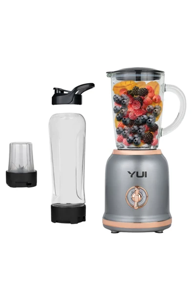 Yui  Kişisel Blender Seti - M18 (450 ml Kulplu Cam Hazne, 600 ml Smoothie Bardağı, 180 ml Kahve Öğütücü) - 4