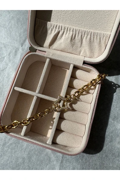 LUXSTONE  Yıldız Zirkon Taşlı Gold Çelik Bileklik - 2