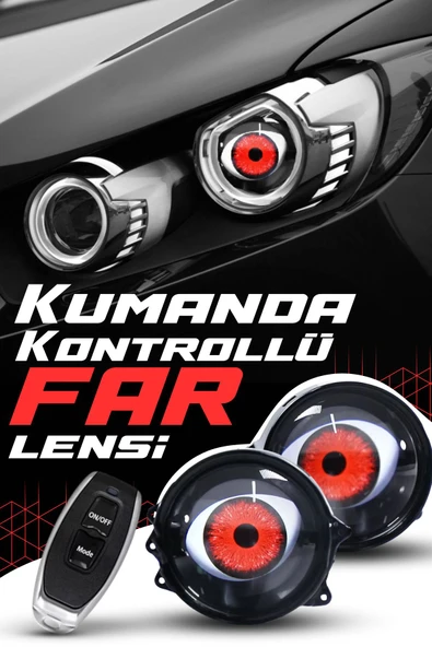Kingstar Araba Motosiklet Far Lensi Animasyonlu Göz Hareketli Wifi 3 Inch Ambiyans Aydınlatma 2 Adet