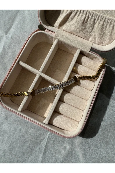 LUXSTONE  Arpa Su Yolu Gold Çelik Bileklik - Resim 3