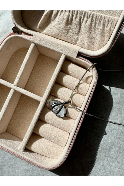 LUXSTONE  İstiridye Kabuğu Model Gümüş Çelik Kolye - 2