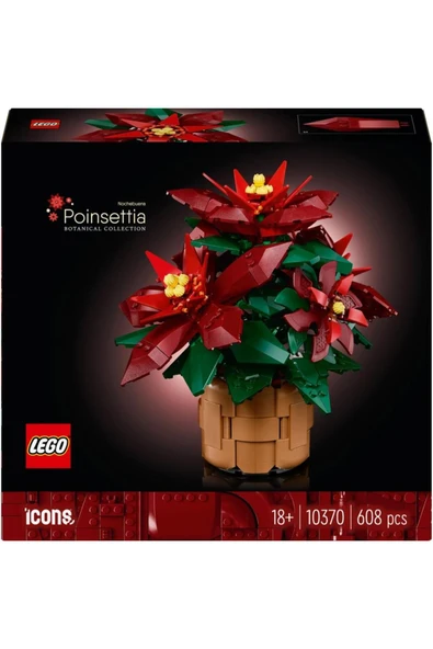LEGO  Icons Ponssetya 10370 Yetişkinler İçin Atatürk Çiçeği (Poinsettia) Yapım Seti (608 Parça) - 2