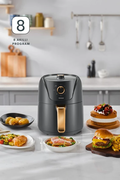 HOMEND  Airfryday 2505h 8 Farklı Programlı, Yağsız fritöz 4,3 Litre Airfryer