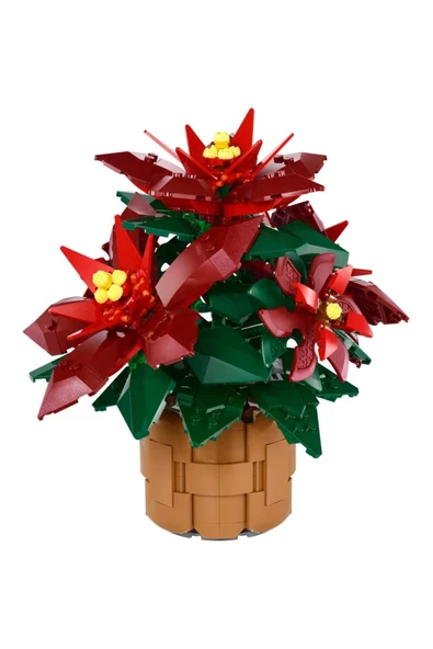 LEGO  Icons Ponssetya 10370 Yetişkinler İçin Atatürk Çiçeği (Poinsettia) Yapım Seti (608 Parça) - 4