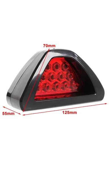 Kingstar F1 FORMULA LEDLİ ÜÇGEN ÇAKAR LAMBA KIRMIZI 12V 2 FONKSİYONLU