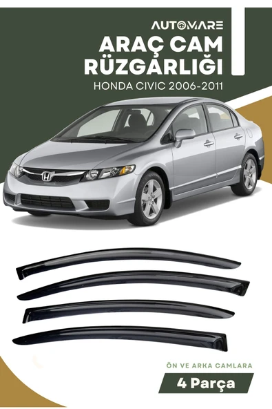 Kingstar HONDA CIVIC 2006-2011  uyumlu oto camlara özel ölçü cam rüzgarlığı rüzgarlık
