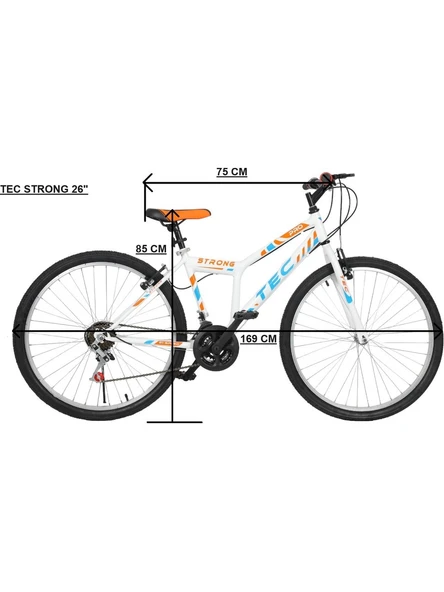 Belderia Tec Strong 24" Jant 21 Vites V-fren Beyaz - Turuncu Dağ Bisikleti