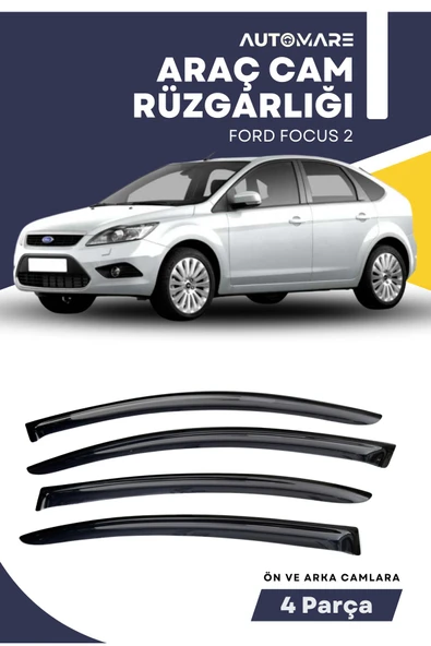 Kingstar FORD FOCUS 2  uyumlu oto camlara özel ölçü cam rüzgarlığı rüzgarlık