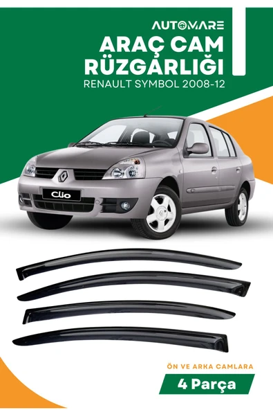 Kingstar RENAULT SYMBOL 2008-2012  uyumlu oto camlara özel ölçü cam rüzgarlığı rüzgarlık
