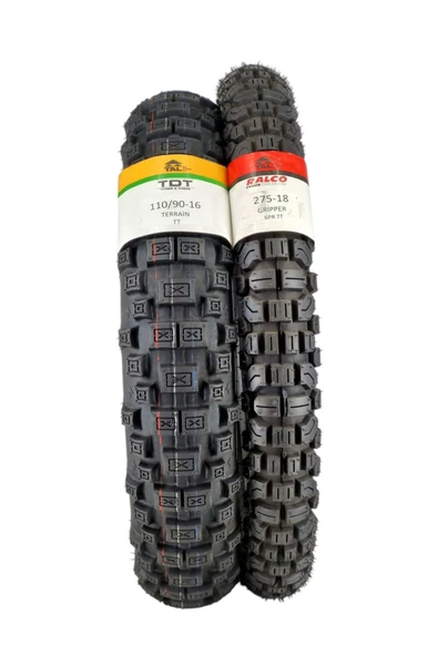 KANUNI GV 170, KANUNI SEYHAN 150, 110/90-16 TT ve 275-18 TT Tubetype Lastik SET - 2