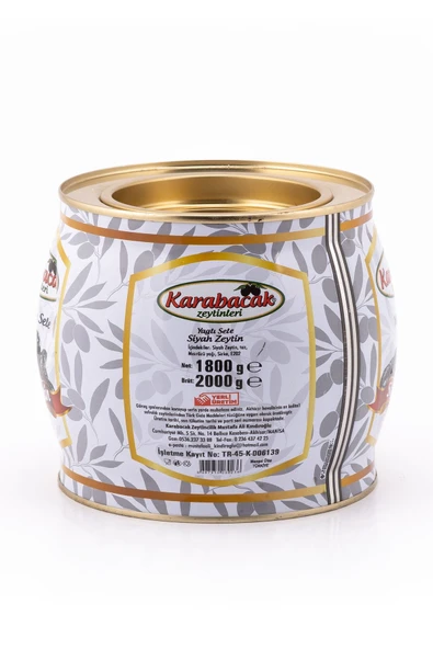 Karabacak Zeytin Karabacak Siyah Zeytin Süper Boy 2 Kğ Teneke Kutu - 2