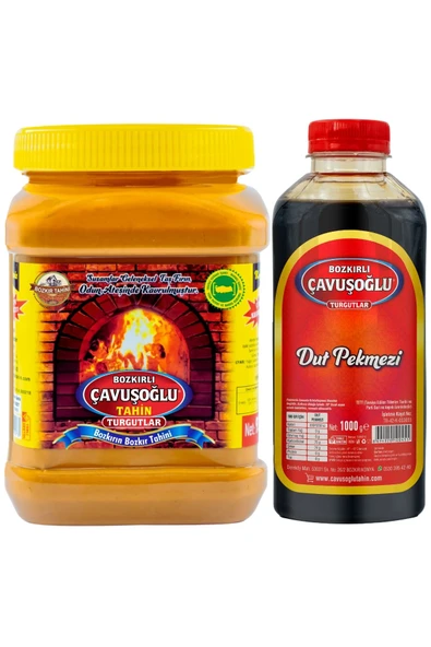 Bozkırlı Çavuşoğlu Çifte Kavrulmuş Kepeksiz Bozkır Tahini 930 gr Çavuşoğlu Dut Pekmezi 1000 gr
