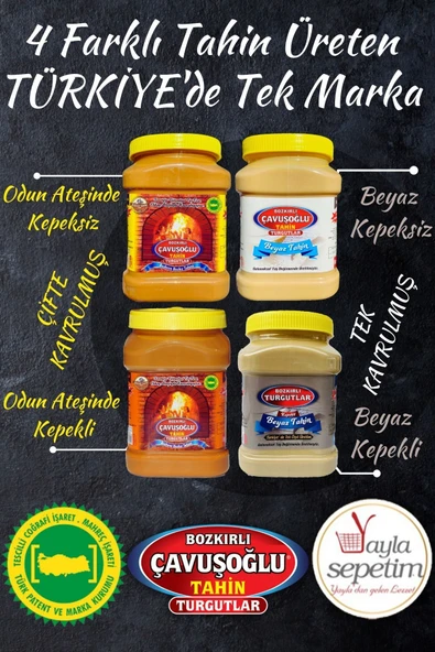 Abdurrahman Tatlıcı Tadıbu 330g + 2 X Odun Ateşinde Kepeksiz Bozkır Tahini 930g - 3