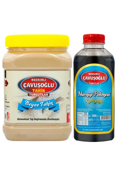 Bozkırlı Çavuşoğlu Beyaz Tahin 930g Harnup Keçiboynuzu Pekmezi 930g