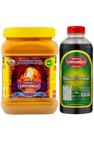 Bozkırlı Çavuşoğlu Çifte Kavrulmuş Kepeksiz Bozkır Tahini 930 gr Çavuşoğlu Üzüm Pekmezi 1000 gr