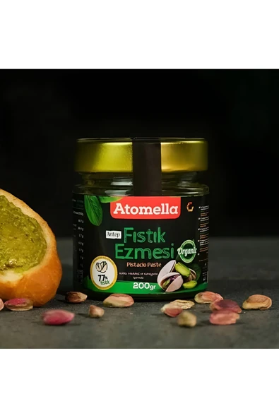 ATOMELLA %77 Antep Fıstık Ezmesi 200gr (DUBAİ ÇİKOLATASINA ÖZEL YÜKSEK FISTIK ORANI) ürün görseli