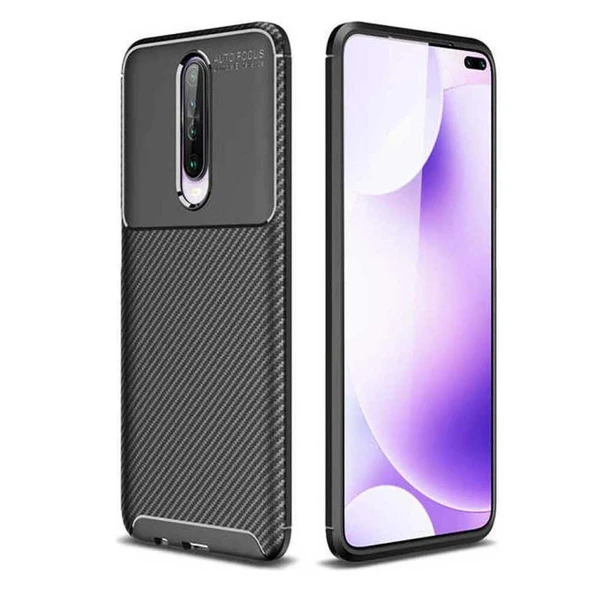 Xiaomi Redmi K30 Karbon Desenli Negro Silikon Kılıf - Resim 3