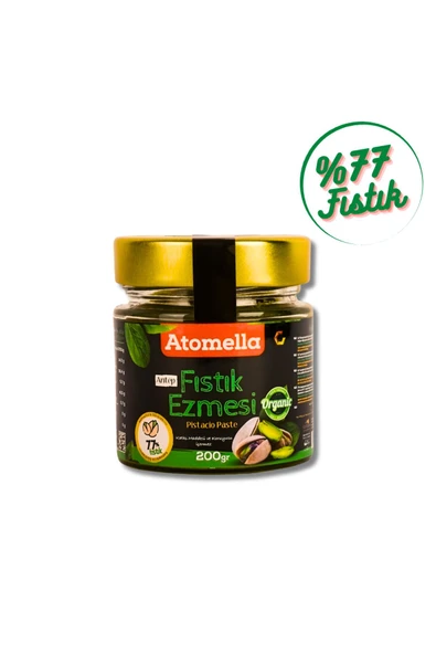 ATOMELLA %77 Antep Fıstık Ezmesi 200gr (DUBAİ ÇİKOLATASINA ÖZEL YÜKSEK FISTIK ORANI) - Resim 3
