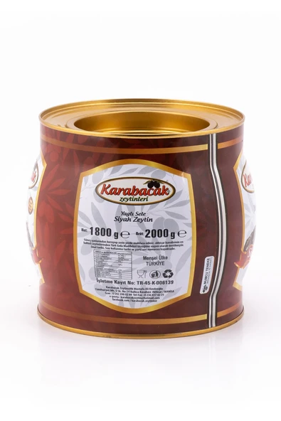 Karabacak Zeytin Karabacak Siyah Zeytin Mega Boy 2 Kg Teneke - 2