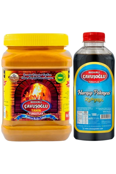 Bozkırlı Çavuşoğlu Çifte Kavrulmuş Kepeksiz Bozkır Tahini 930 gr Çavuşoğlu Keçiboynuzu Pekmezi 1000 gr