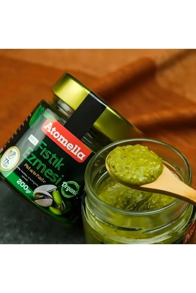 ATOMELLA %77 Antep Fıstık Ezmesi 200gr (DUBAİ ÇİKOLATASINA ÖZEL YÜKSEK FISTIK ORANI) - Resim 2