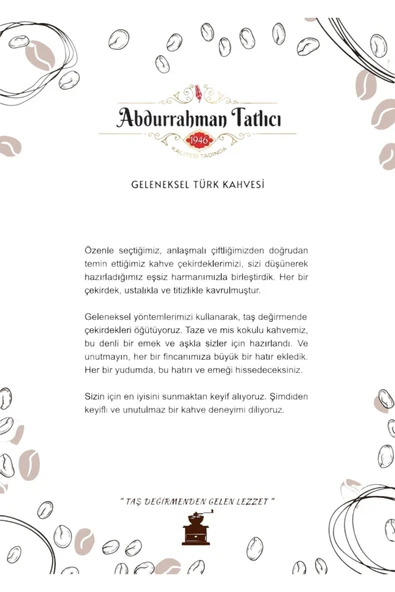Abdurrahman Tatlıcı Geleneksel Türk Kahvesi 100 gr - Resim 2