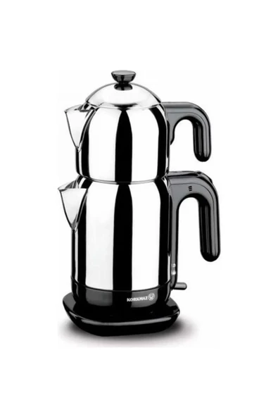 Korkmaz A369 Demtez Inox Siyah 1600 W Çelik Çay Makinesi