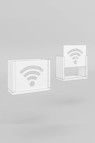 Wifi-modem Kutusu Saklama Duvar Düzenleyici Mdf Uzunluk (22CM) Genişlik (28CM) Derinlik (12CM) - 2