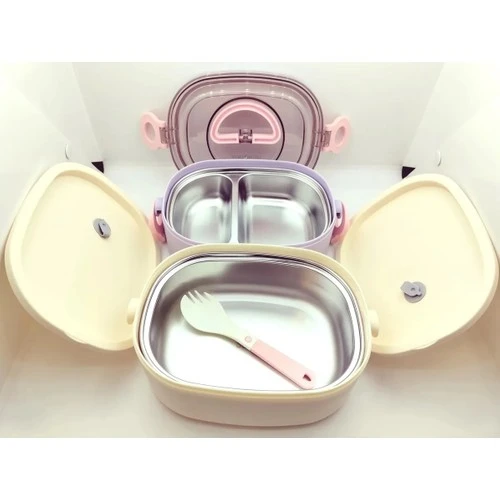Vagonlife 2 Katlı Yemek Taşıma Kabı Lila-krem Bl50251 - 2