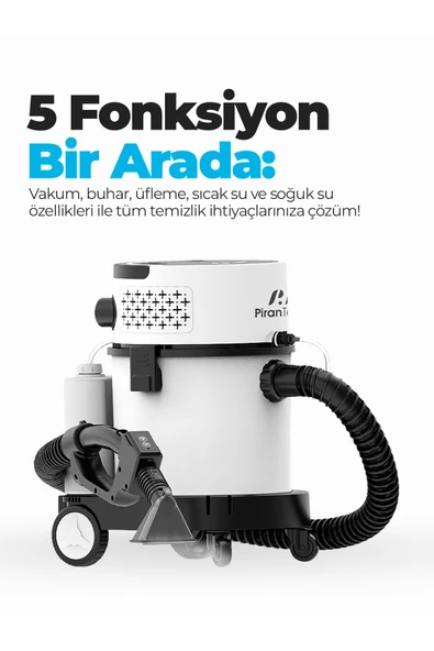 Pirantech RLZ-208 Buharlı Temizlik Robotu Vakumlu Halı Koltuk Yıkama 1200W 18 Kpa 5 Fonksiyonlu - 4