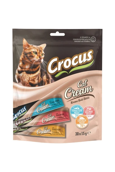 Crocus Karışık Çoklu Krema Kedi Ödülü 30*15 Gr