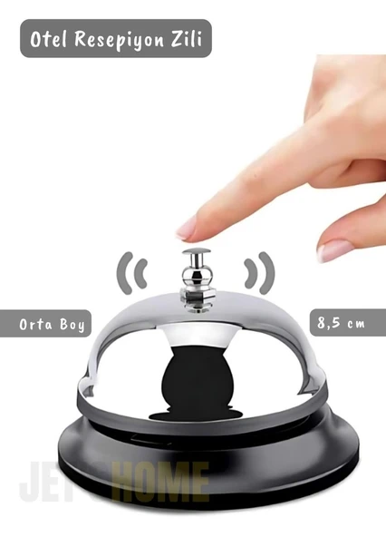 Otel Zili Resepsiyon Zili Restoran Zili Bar Zili Mutfak Zil Paslanmaz Çelik 8,5 cm - 2