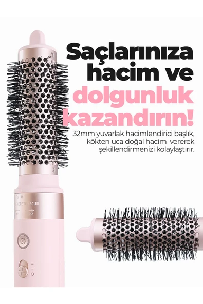 Pirantech Ks-611 Style-airwrap 6 Başlıklı Saç Şekillendirme Ve Kurutma Seti - Bukle, Hacim, Hızlı Kurutma - Resim 4