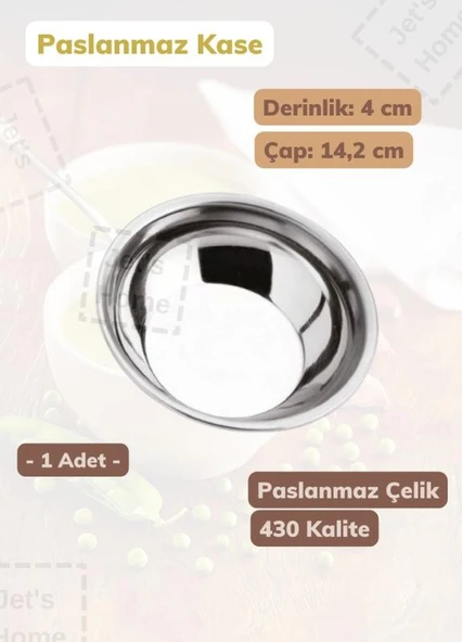 Çelik Kase 14,2 cm Paslanmaz Çelik