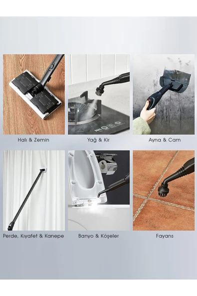 Pirantech CB-107C 2000 W Siyah Buharlı Temizleyici - 7