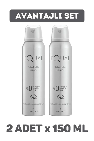 Equal Klasik Deodorant Erkek 150 ml 2 Adet