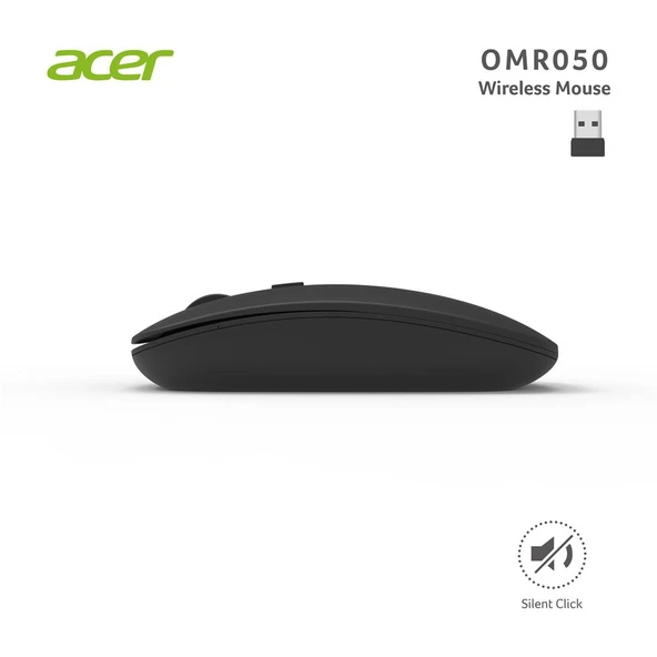 Acer Omr050 Siyah Kablosuz Sessiz Tuşlu  Mouse 1000-1200-1600 DPI - 2