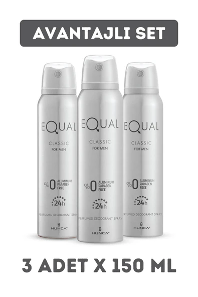 Equal Klasik Deodorant Erkek 150 ml 3 Adet