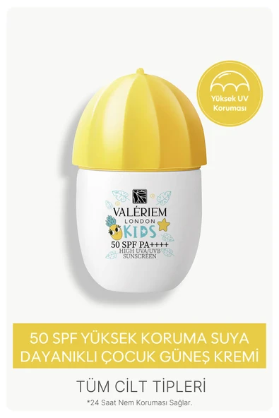 Velura Kids 50 SPF+ Yüksek Koruma Suya Dayanıklı Çocuk Güneş Kremi