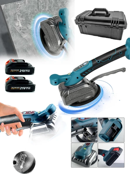 ROWERMAX Pro Lityum Çift Akülü 21V Titreşimli 80-100cm Fayans,Kiremit Döşeme Vantuz Makinesi