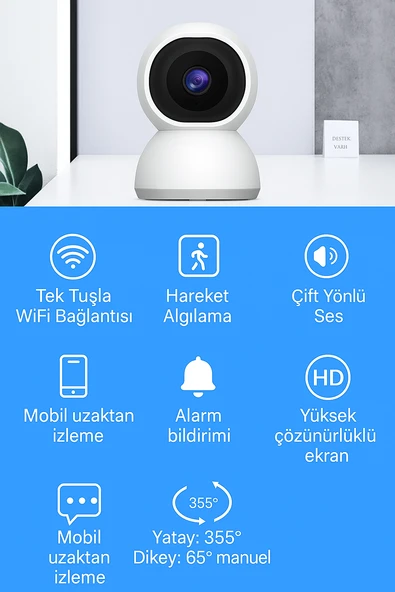 4MP 2K WiFi IP  Kamera Kablosuz  360 Derece Dönen WIFI Güvenlik Kamera CMR26 - 2