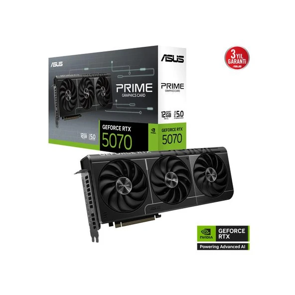 ASUS PRIME-RTX5070-12G 12Gb 192Bit GDDR7 1xHDMI 3xDP GAMING Ekran Kartı