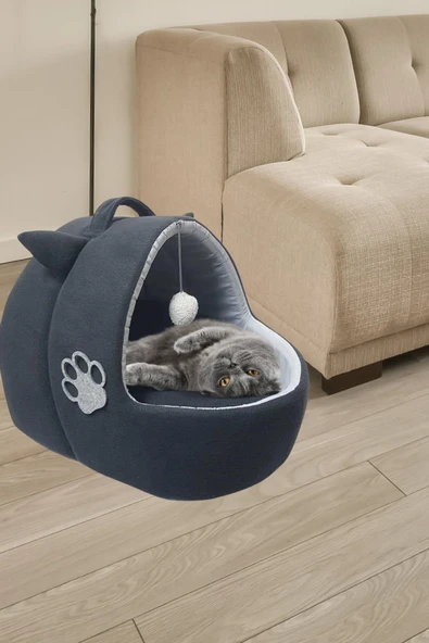 Kedi Köpek Yatağı Yuvası Yıkanabilir Kulaklı Neroplrklk2024101 - Resim 5